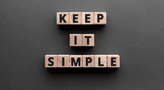 keep it simple written with wooden blocks