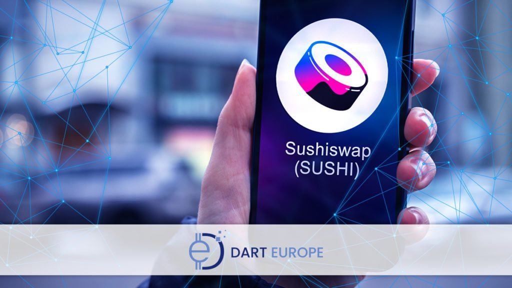 SushiSwap logo on mobile device