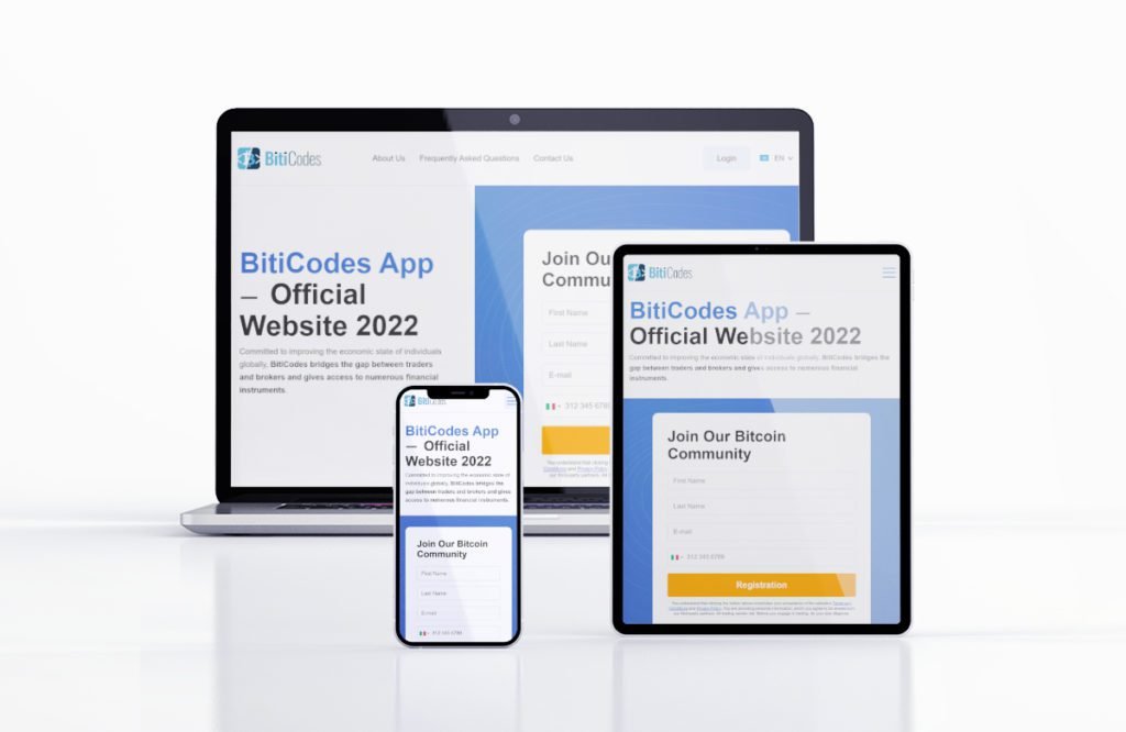 biticodes website design and look on different devices