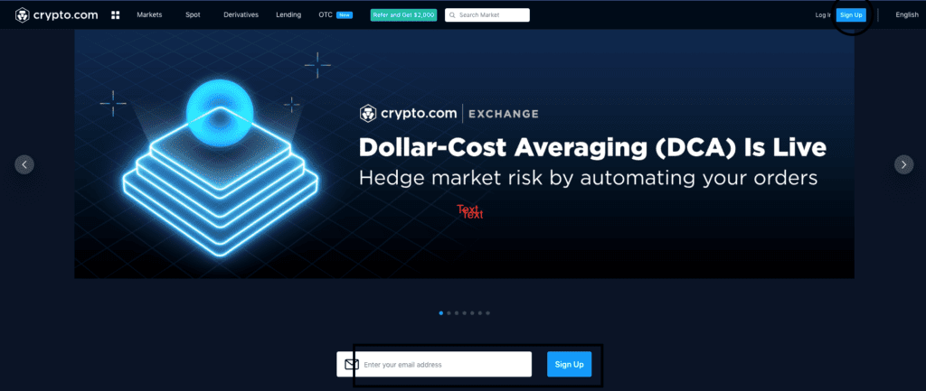 crypto.com sign up page