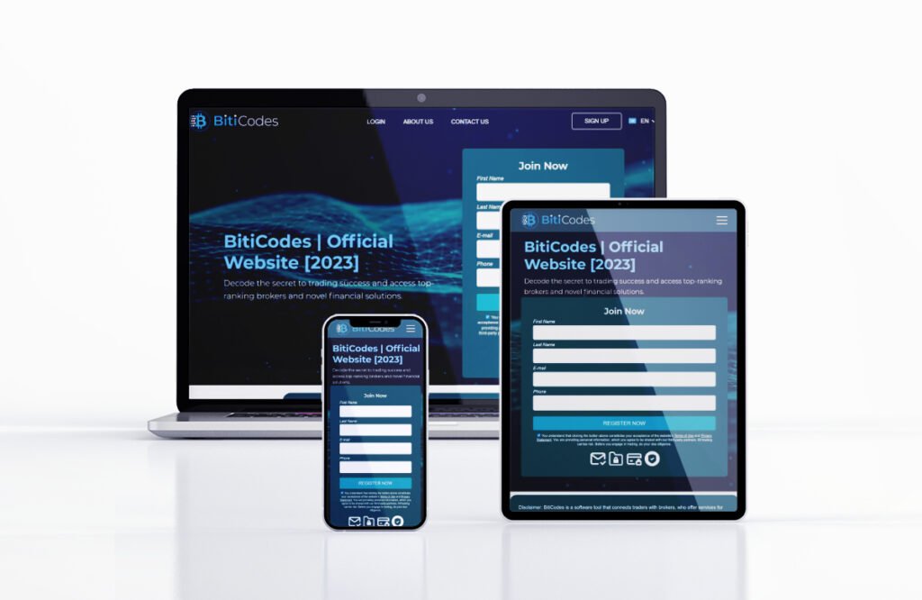 Biticodes official website on different devices